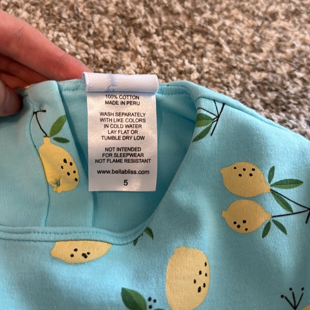 Pima Cotton Lemon Dress - Picture 4 of 4